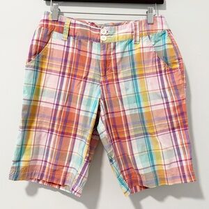 Khakis & Co Multicolor‎ Plaid Bermuda Shorts Womens Size 6 Petite Golf Outdoor
